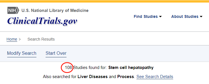 干細(xì)胞治療肝病的臨床試驗數(shù)量