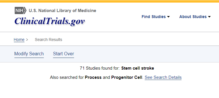 71項研究使用一種或另一種干細胞治療中風患者的臨床試驗