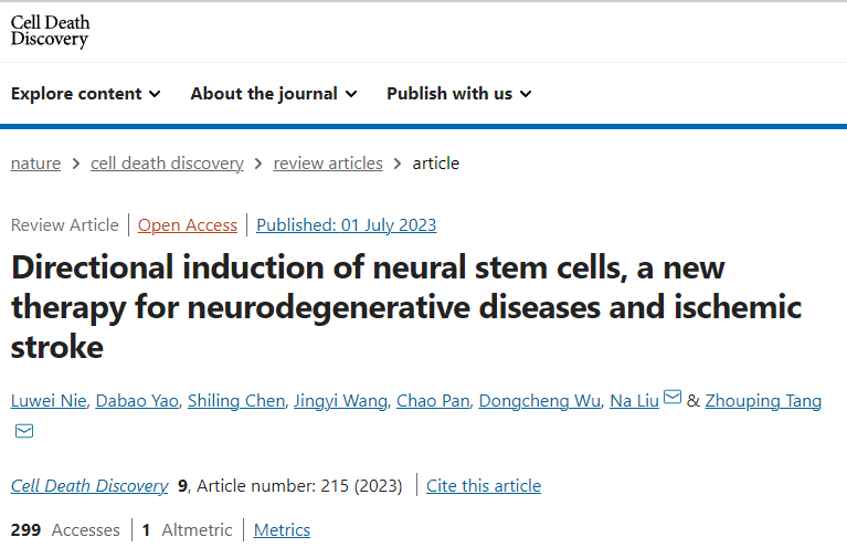 神經干細胞定向誘導成為神經退行性疾病和缺血性中風的新療法