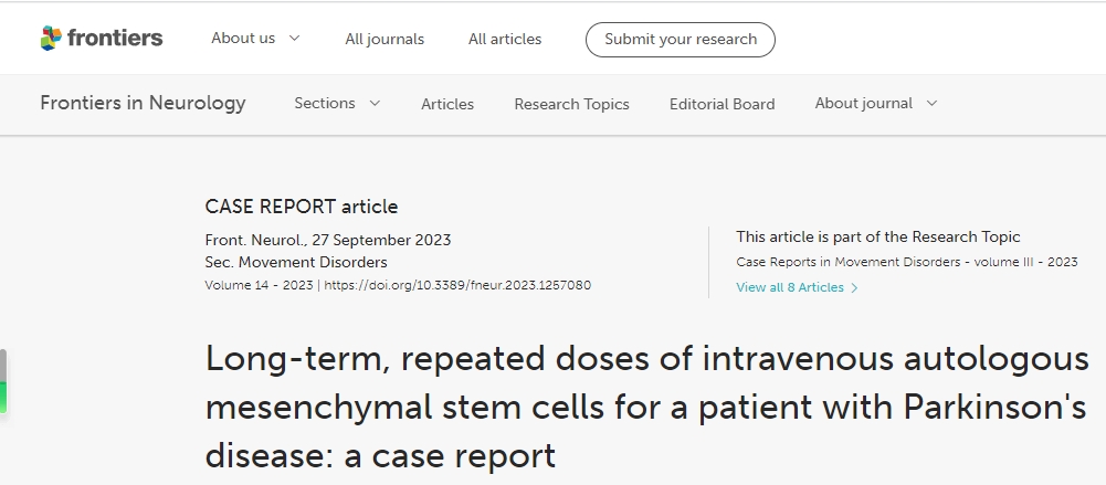 帕金森病患者長期、重復(fù)靜脈注射間充質(zhì)干細(xì)胞的病例報(bào)告
