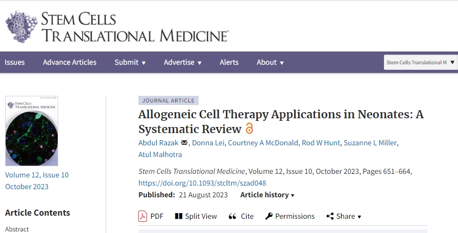 面對眾多新生兒疾病，干細胞療法通過臨床證據展現其臨床潛力！