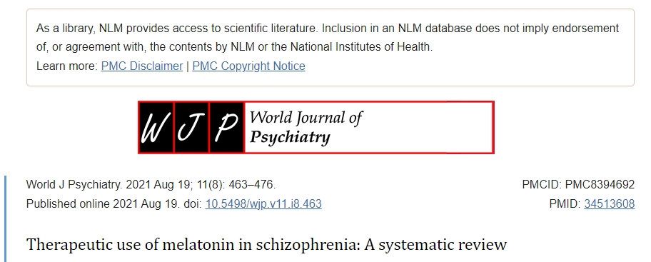 褪黑激素在精神分裂癥中的治療應用：系統評價