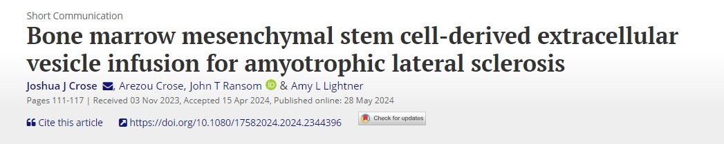 骨髓間充質(zhì)干細(xì)胞來(lái)源的細(xì)胞外囊泡輸注治療肌萎縮側(cè)索硬化癥
