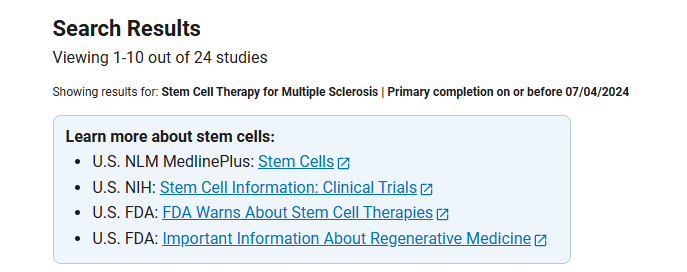 干細胞治療多發性硬化癥臨床研究項目有24項。其中已完成的有17項。