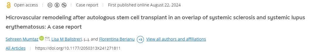系統性硬化癥和系統性紅斑狼瘡重疊癥患者自體干細胞移植后的微血管重塑的病例報告