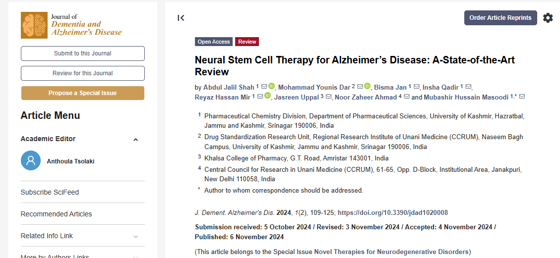 阿爾茨海默病的神經(jīng)干細胞療法：最新進展綜述