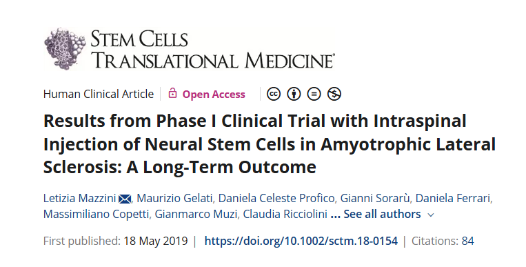 肌萎縮側(cè)索硬化癥脊髓內(nèi)注射神經(jīng)干細胞 I 期臨床試驗結(jié)果：長期結(jié)果
