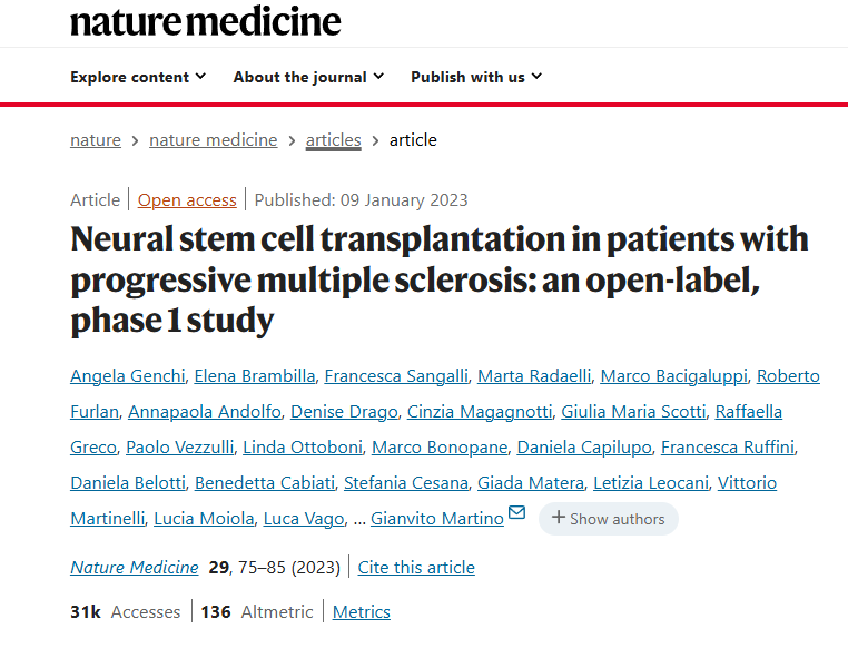 進行性多發(fā)性硬化癥患者的神經(jīng)干細胞移植：一項開放標簽、I 期研究