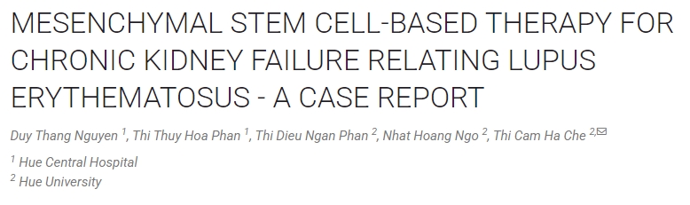 間充質干細胞治療與紅斑狼瘡相關的慢性腎衰竭——病例報告