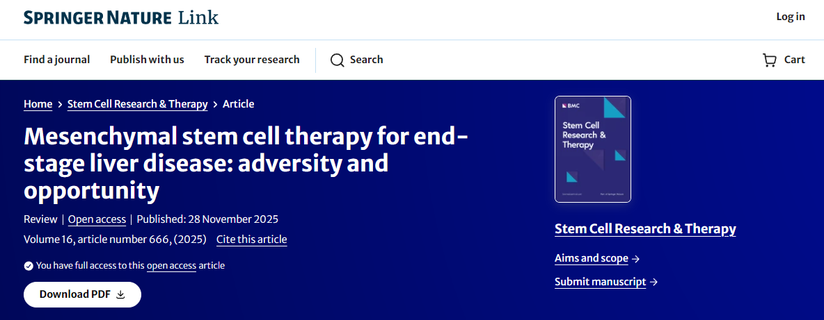 間充質干細胞療法治療終末期肝病：挑戰與機遇