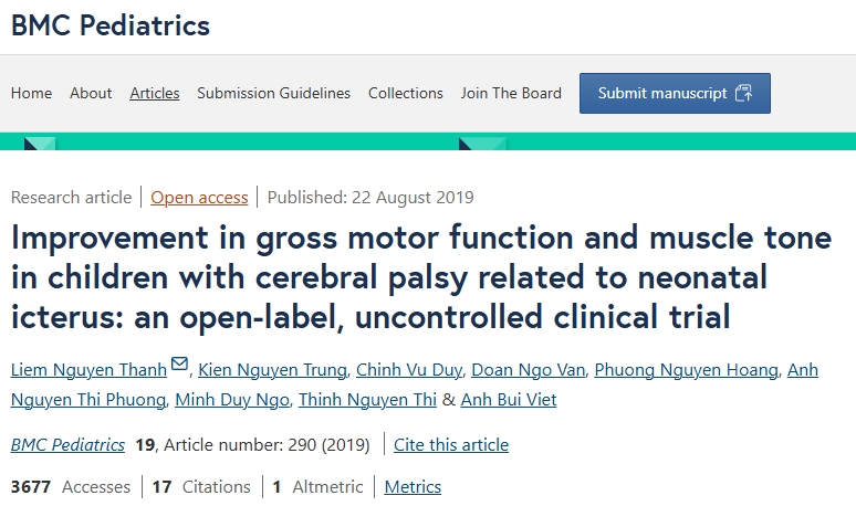 改善新生兒黃疸型腦癱患兒的大運(yùn)動(dòng)功能和肌張力：一項(xiàng)開(kāi)放標(biāo)簽、非對(duì)照臨床試驗(yàn)