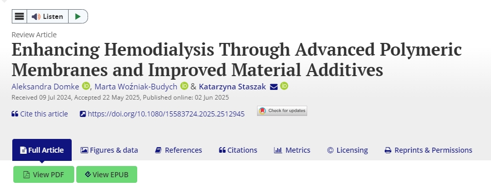 通過先進(jìn)的聚合物膜和改進(jìn)的材料添加劑增強(qiáng)血液透析