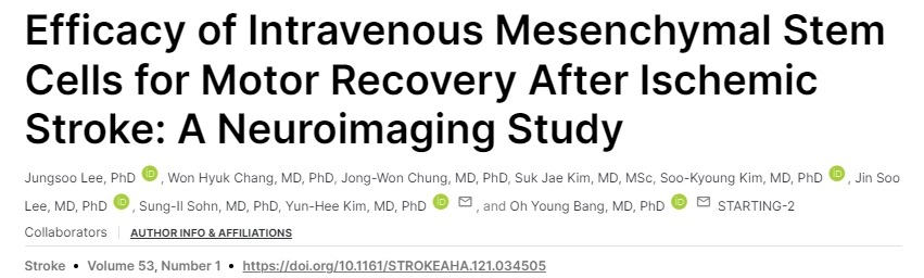 靜脈注射間充質干細胞對缺血性中風后運動功能恢復的療效:一項神經影像學研究 靜脈注射間充質干細胞對缺血性中風后運動功能恢復的療效:一項神經影像學研究