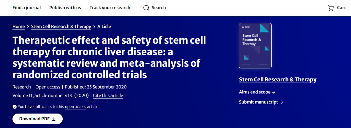 干細(xì)胞療法治療慢性肝病的療效和安全性：隨機(jī)對(duì)照試驗(yàn)的系統(tǒng)評(píng)價(jià)和薈萃分析