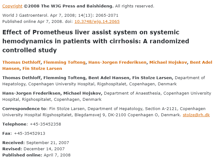 Prometheus肝臟輔助系統對肝硬化患者全身血液動力學的影響：一項隨機對照研究