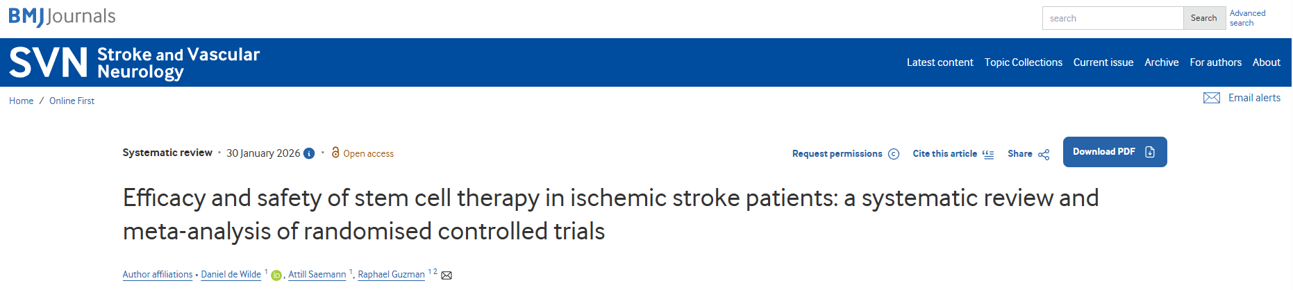 干細(xì)胞療法破局缺血性卒中治療？17項(xiàng)研究999例患者M(jìn)eta分析給出肯定答案